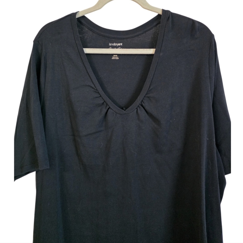 Lane Bryant Black Pretty & Perfect Short Sleeve Top Size 26/28